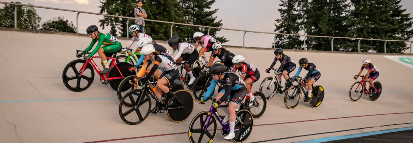 Junior track cyclists