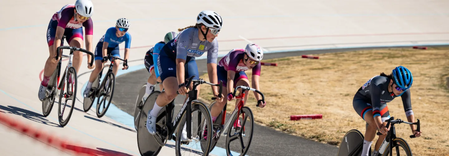Junior track cyclists