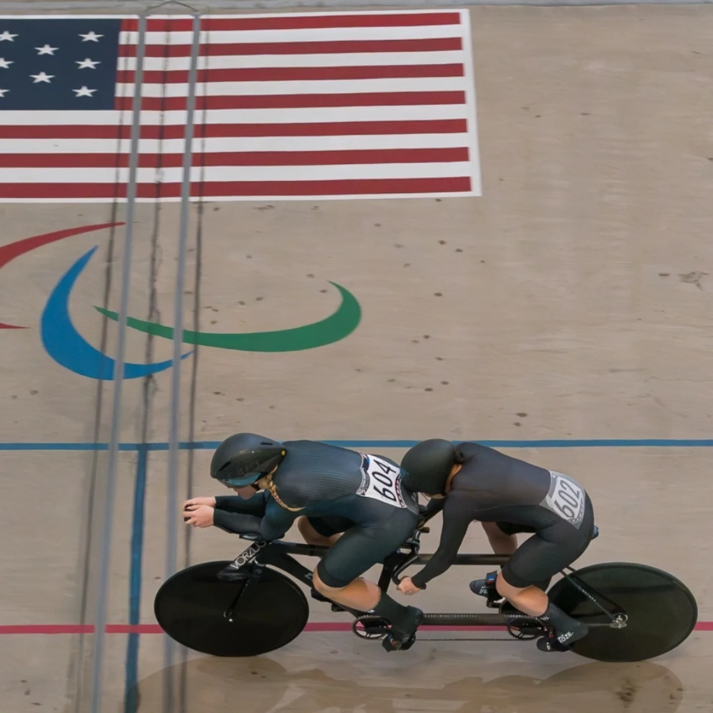 Tandem Track Cyclists